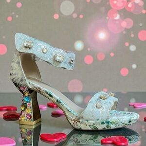 SPRING STEP L’Artiste “Incredible Ice” Jewel Heels/Sandals • Size 41EU/9.5-10US